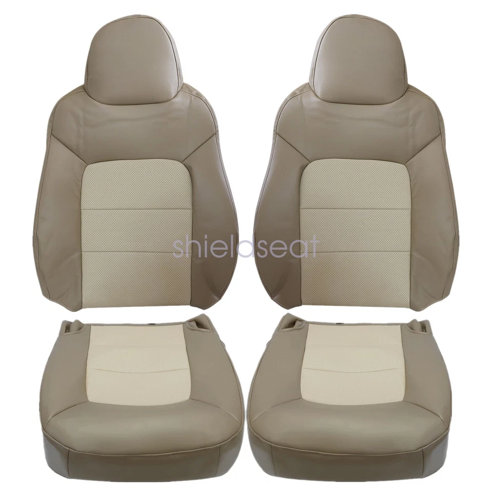 2003 2004 2005 2006 For Ford Expedition Eddie Bauer Front Leather Seat Cover Tan - Image 4 of 4