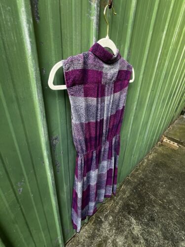 Vintage Purple Sleeveless Fairy Dress with Collar - fits size 10 - Picture 10 of 12