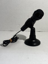 Black 3.5mm Male Studio Speech Network KTV Mini Microphone w Holder