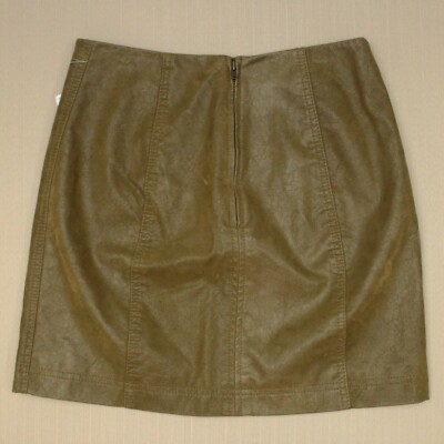 Miss Circle Faryn Vegan Suede Pleated A-Line Mini Skirt