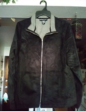Norton Mcnaughton 12 Womens Black Faux Suede Houndstooth Lined Jacket Coat Zip