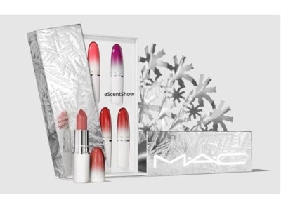 MAC FROSTBITTEN KISS LUSTREGLASS Lipstick FULL SIZE x 5 Gift Set L.E. NIB $130