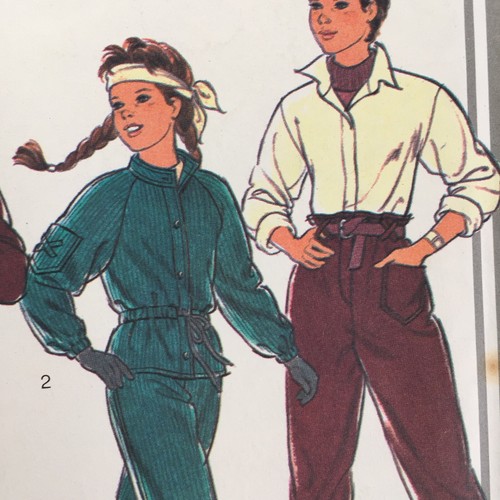 Style 4523 Raglan Child Retro Girl Loose Sport Jacket Trousers New Uncut Pattern - Picture 3 of 12