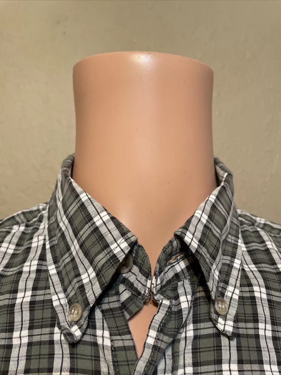 Guess Jeans Mens XL Vintage Casual Lounge Shirt Green Brown Plaid