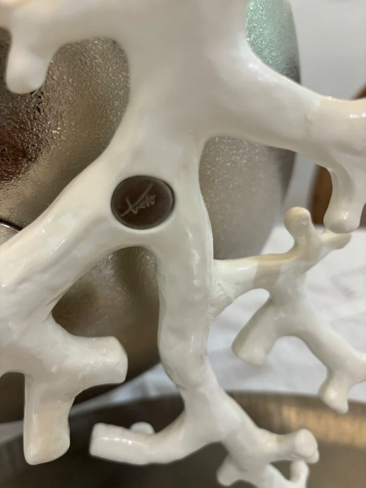 Michael Aram Pie Coral Arrecife Hecho a Mano Texturizado Acero Inoxidable 13’ Diámetro 8.2  Foto 2 de 4