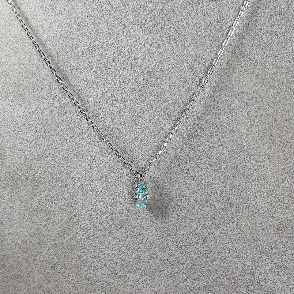 Swarovski Halskette Authentic Oval Kette Aqua Blue Türkis Rhodiniert 5523544 - Bild 4 von 4