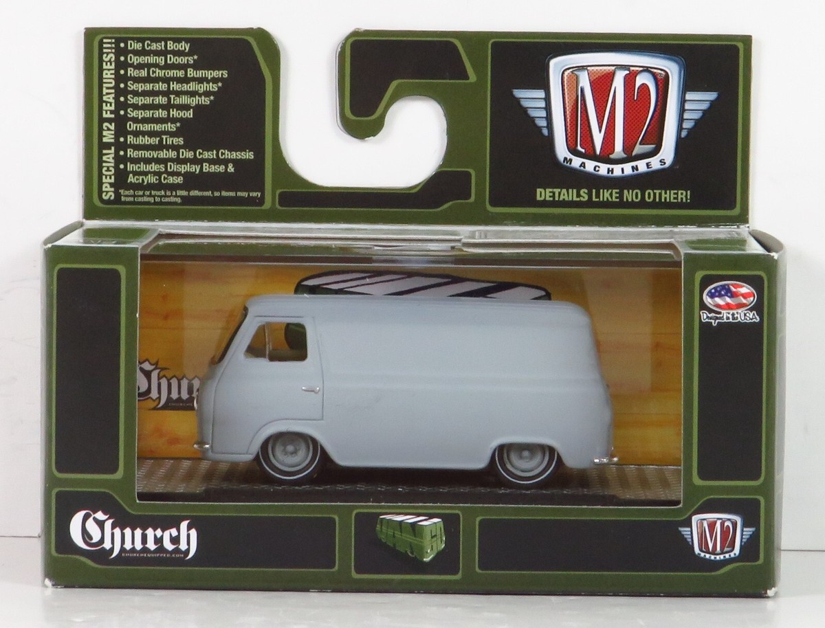 ミニカー M21963 FORD ECONOLINE CHURCH VAN GO SET M2 Machines Hobby Church 1963 Ford Econoline 63 Van Go