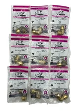 9 - SharkBite U308LFZ 1/2" X 1/2" FNPT Elbow Push-To-Fit Brass Fittings PEX