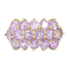 Pretty Pink Lilac Spinel Cluster 9ct Yellow Gold Ring size N ~ 6 3/4