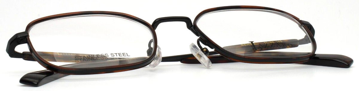 LAZZARO Renzo Black Tortoise Mens Rectangle Full Rim Eyeglasses 51