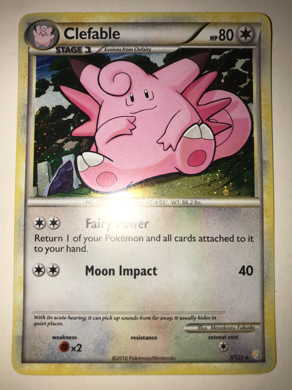 Clefable 3/123 Heartgold & SoulSilver Holo NM/LP Pokemon TCG Card