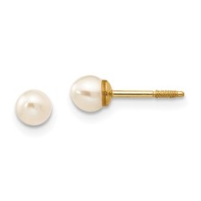 Real 14kt Yellow Gold Madi K FW Cultured Pearl Earrings