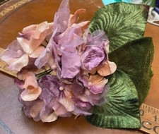 hydrangea velvet flowers green leaves 1 bouquet orchid peach