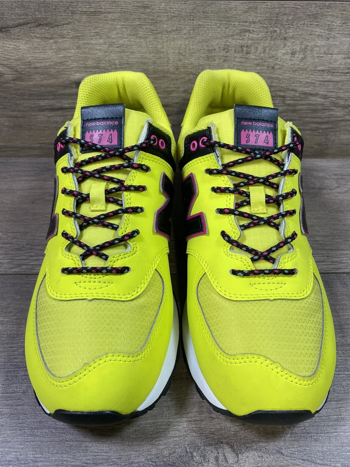 New Balance 574 Classic WL574JOC Zapatos Zapatillas Amarillo Rosa Fuerte Talla de Mujer 10B Foto 4 de 4