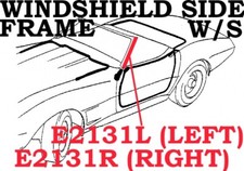 1973-1982 Corvette Weatherstrip Windshield Side Frame Pillar Post Usa Left 1973-1982 Corvette Weatherstrip Windshield Side Frame Pillar Post Usa Left
