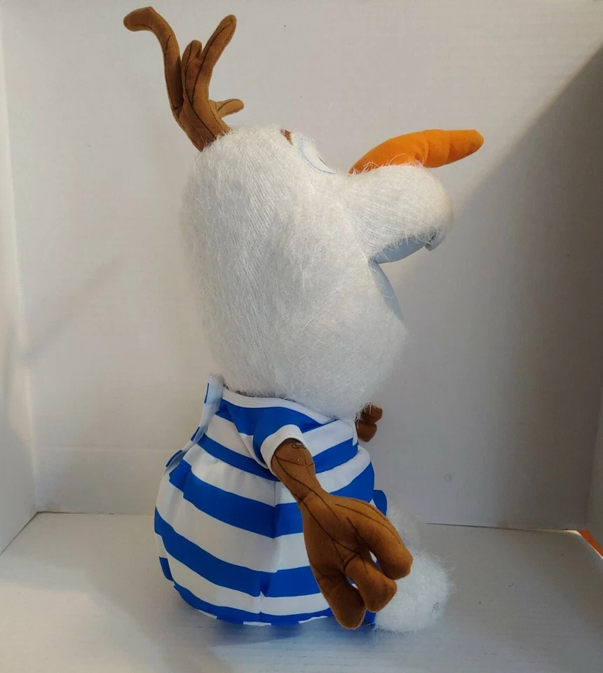 Disney Frozen 15" Olaf Plush Soft Stuffed Animal w/ Blue White Stripe Romper - Image 4 of 4