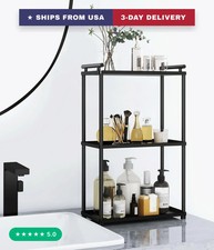 3 Tier Bathroom Organizer Countertop, Stainless Steel Perfume Tray and Vanity Co