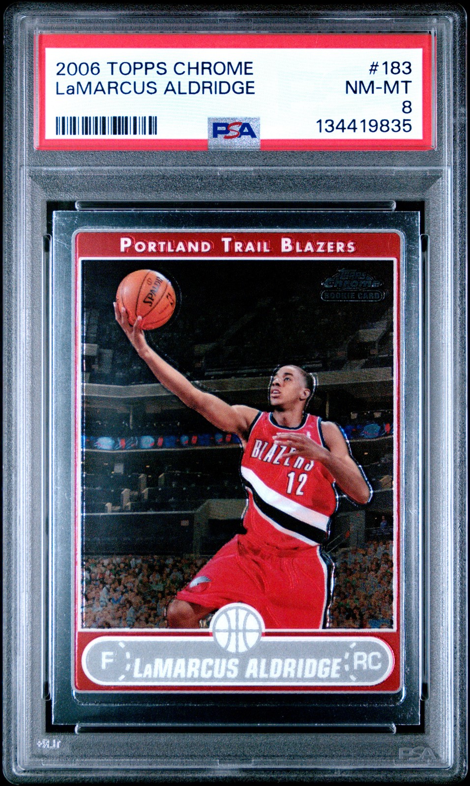 2006 TOPPS CHROME #183 LAMARCUS ALDRIDGE ROOKIE RC PSA 8