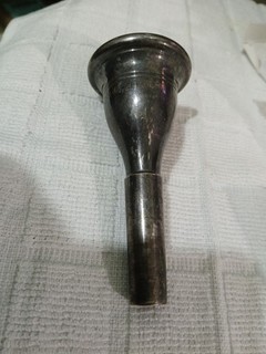 USED Helleberg Tuba Mouthpiece Large Shank Deep Cup Heavyweight Silver Plated