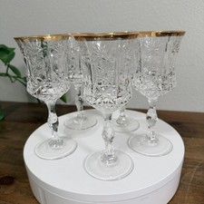 Vintage Royal Crystal Rock Impero Gold Rim Le...