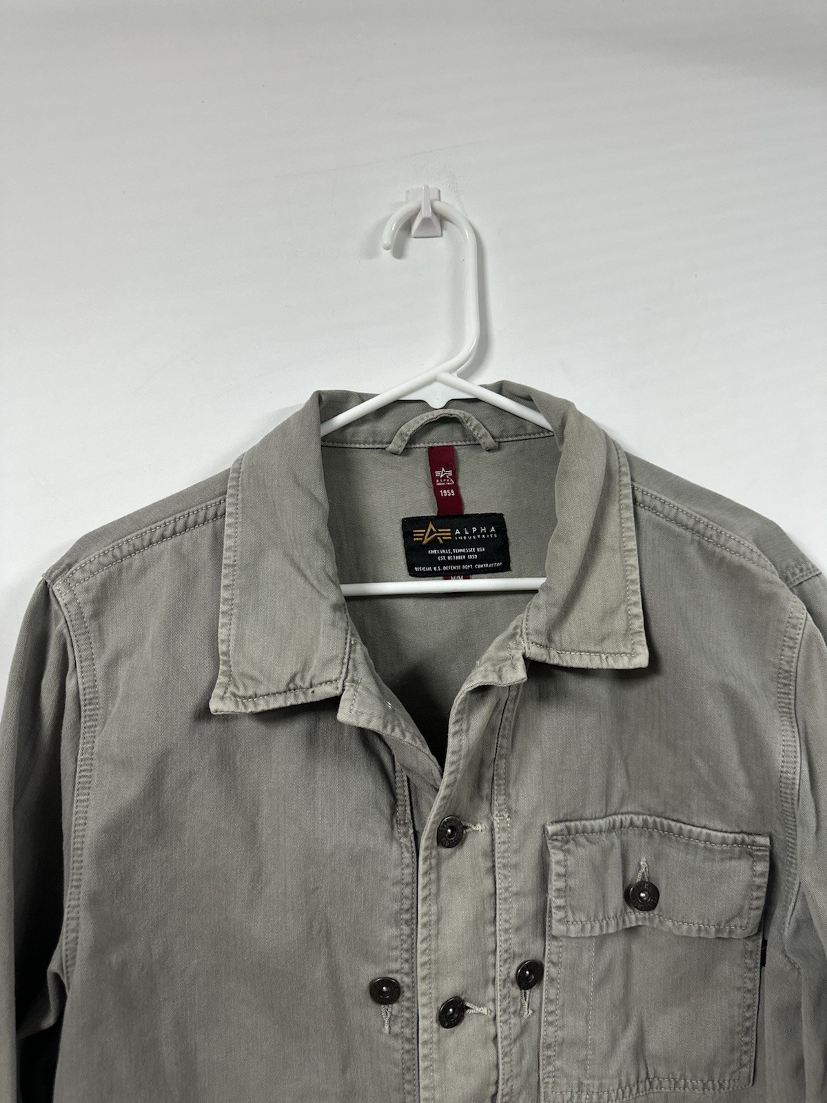 Alpha Industries Button Down Shirt Jacket Green M… - image 2