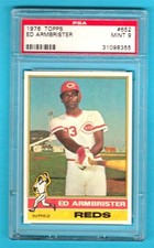 1976 TOPPS #652 Ed Armbrister Cincinnati REDS PSA 9 MINT Graded 