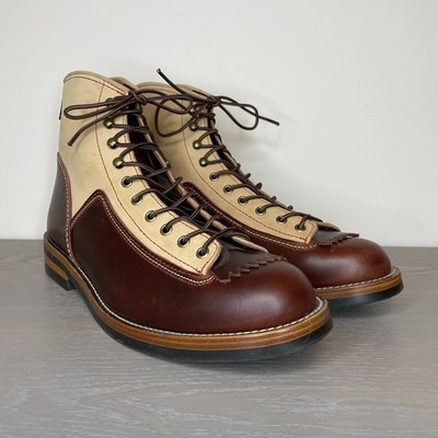 Taft Logger Kiltie Leather Boots Mens 12 Brown Tan 365 M0007 Lace Up Suede