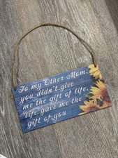 Wooden Sign Wall Art hanging Gif table Sunflower Decor