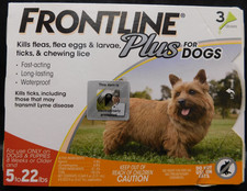 Frontline Plus For Dogs 5-22lbs 3 Doses New  Sealed