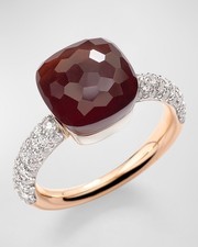 Sterling Silver Gold Plated Nudo Red Garnet M...