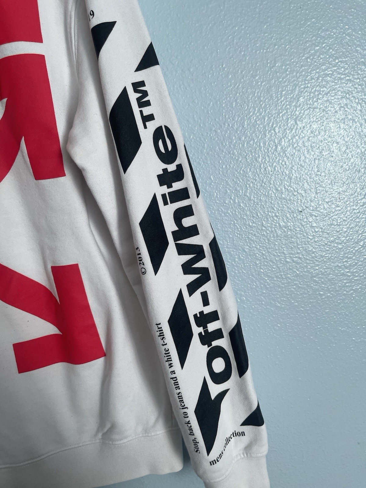 Off White Virgil Diagonal Split Logo Red Black Lo… - image 8