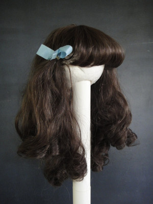 Braune PERÜCKE für Naturhaarpuppen - 33 cm - Doll hair wig 13''HC