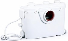 600W Macerator Pump Toilet Pump Upflush to 26FT 1800GPH 4 Water Inlets 1 Outlets