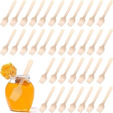2000 Pcs Disposable Mini Wooden Spoons 3.74 Inch Wood Cutlery Spoons Small