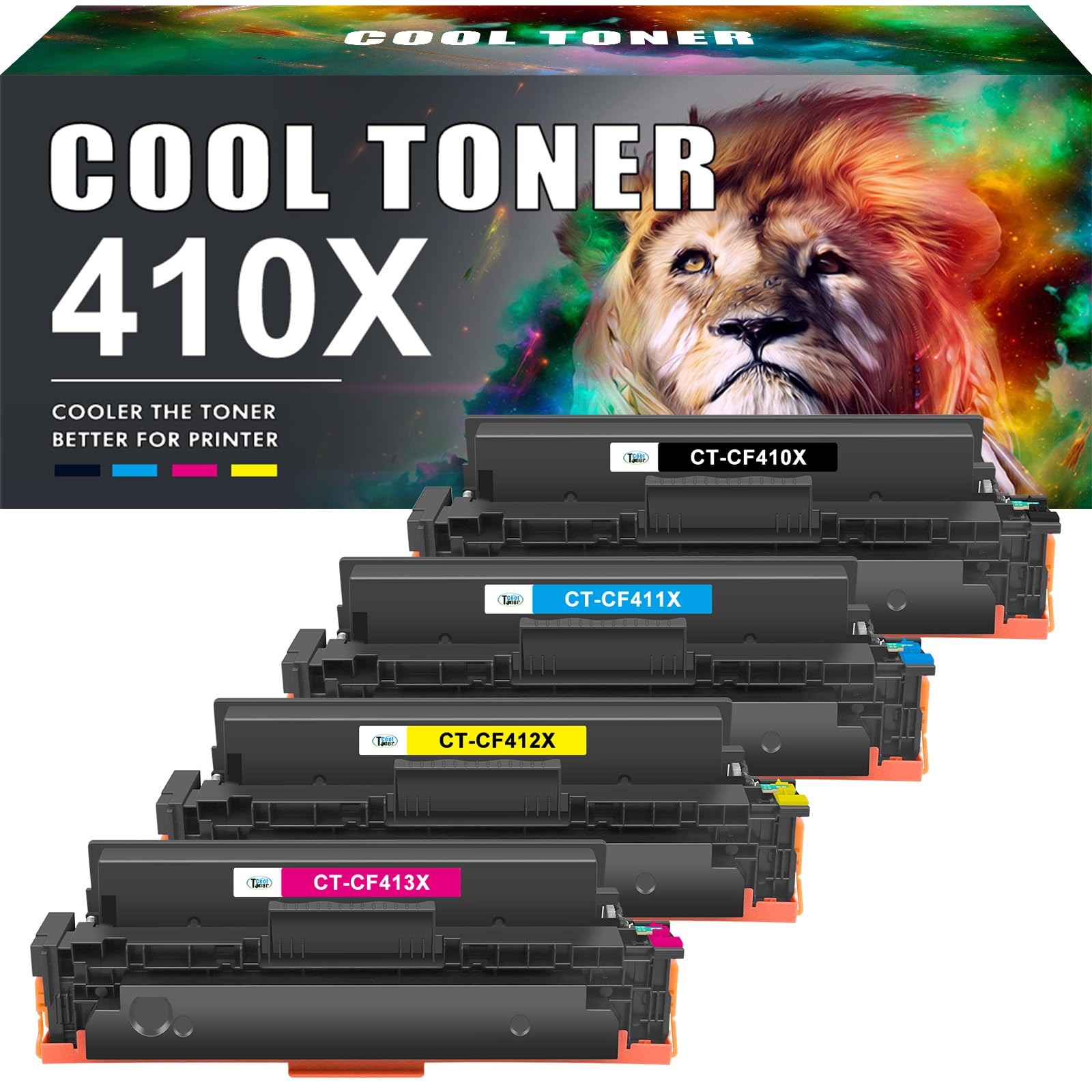 Cartouche Toner Compatible 410X CF410X Jaune Haute Capacité Color LaserJet M477