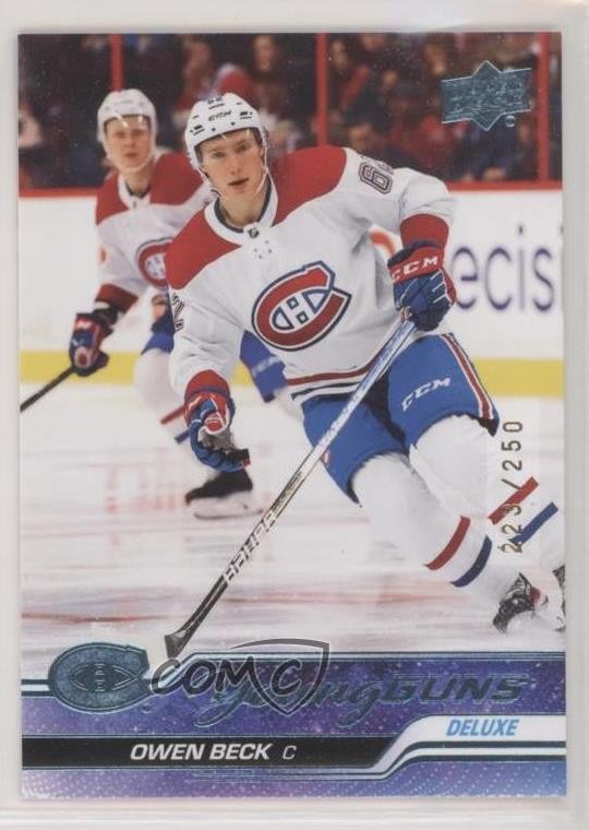 2023-24 Upper Deck Series 1 Young Guns Deluxe 223/250 Owen Beck #214 3ir
