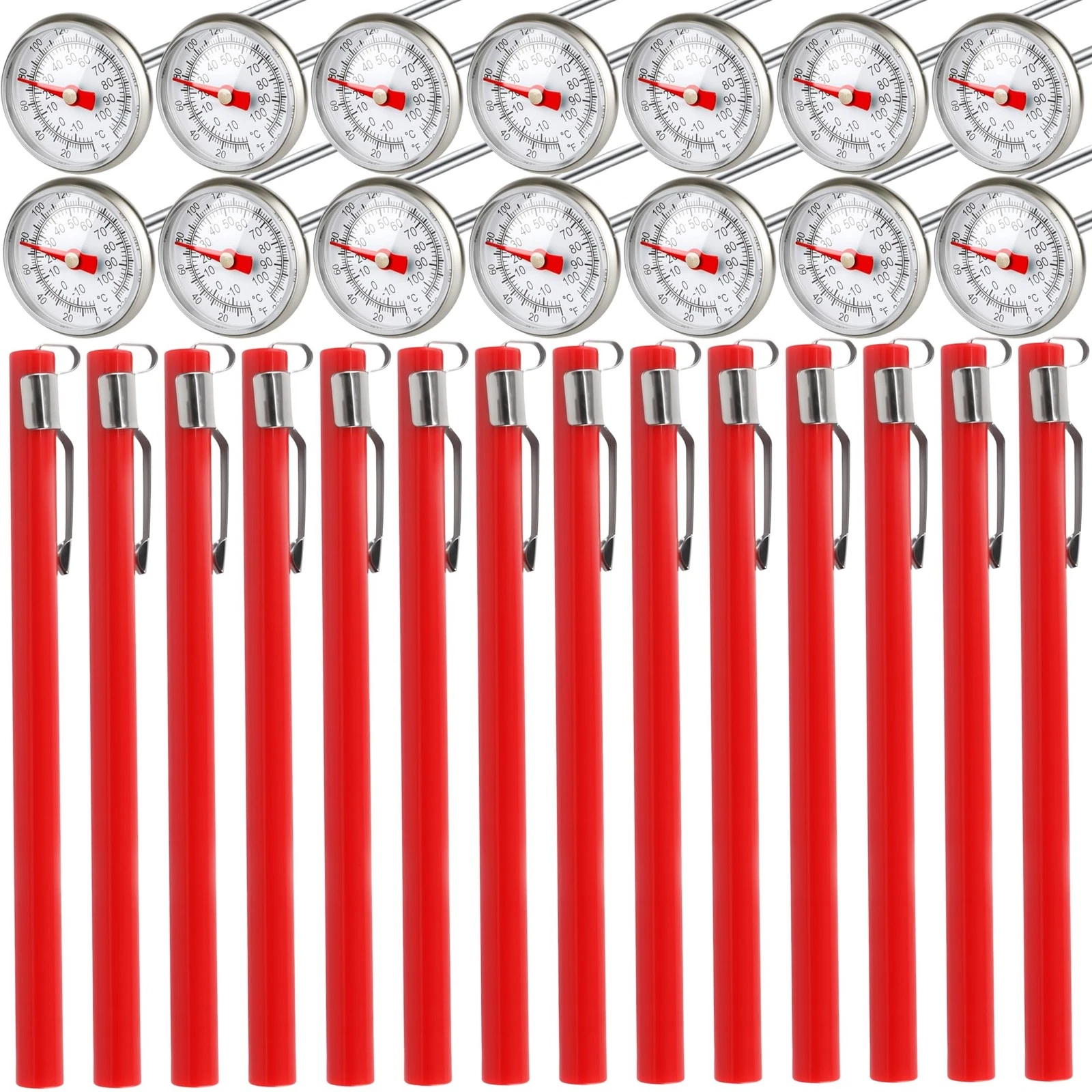 14 Pcs Stainless Steel Food Thermometer with 1 Inch Dial Pocket Kitchen Therm...