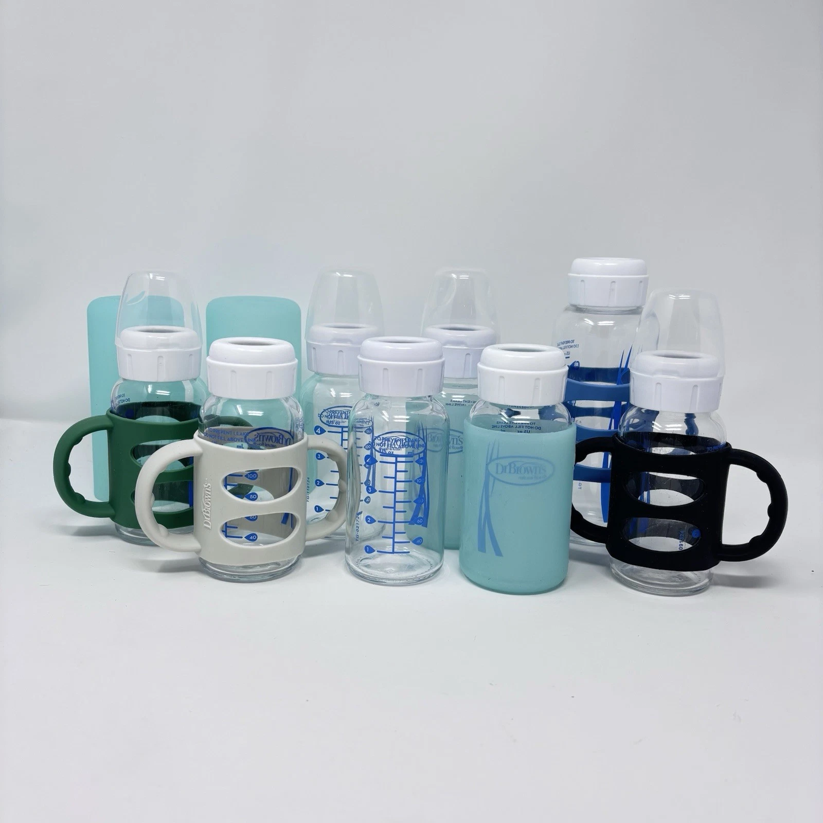 Large Lot of Dr Brown’s Anti-Colic Glass Baby Bottles & Silicone Sleeves EUC
Opens in a new window o