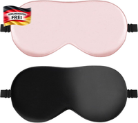 Schlafmaske, 2Er-Pack Schlafmaske Aus Seide, Hautfreundlich Schlafbrille, Mit Ve