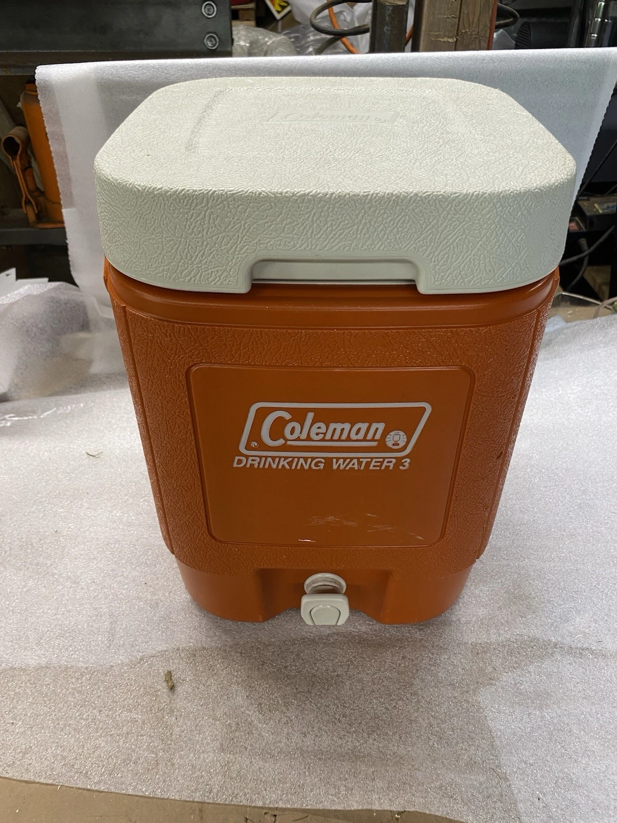 Vintage Rare Orange Coleman 3 Gallon Drink Cooler Water Jug Model 5653