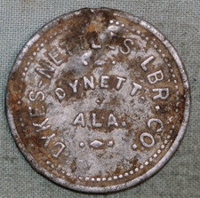 DYNETT ALA. ~ LINDEN ALABAMA DYKES -NETTLES TOKEN~ PLANCHET ERROR ~VERY RARE