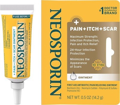 Neosporin Pain Itch Scar Antibiotic Ointment for Infection Prevention and...