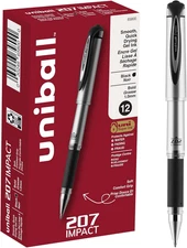 207™ Impact™ Gel Pens, Bold Point, 1.0 Mm, Black; Gray Barrel, Black 