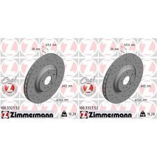 2x ZIMMERMANN SPORT BREMSSCHEIBEN 340mm GELOCHT VORNE passend für AUDI TT