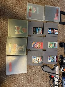 Nintendo NES Console Lot Double Dragon Games Controllers Zapper Four Score