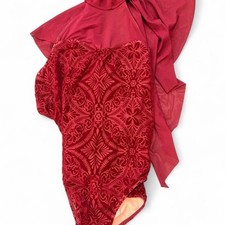 Weissman Burgundy Dancewear Bodysuit Leotard Size Large Adult