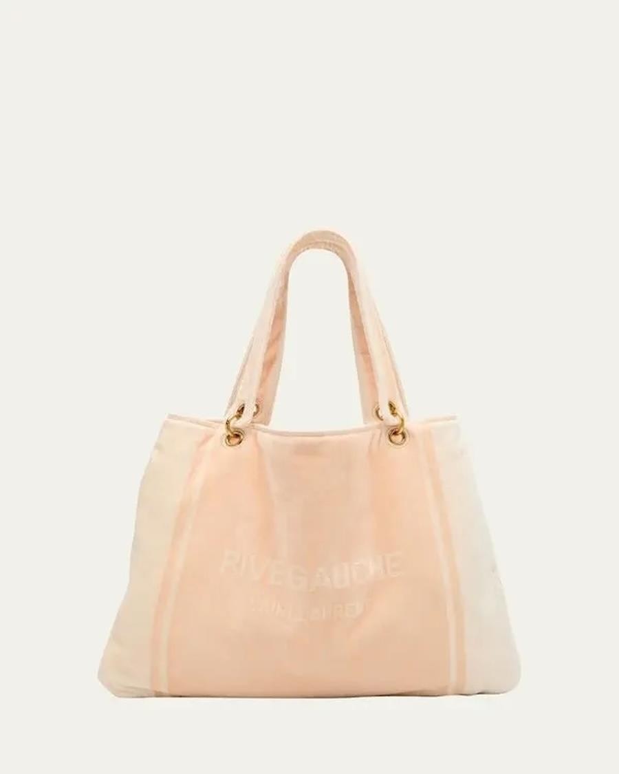 Borsa tote Saint Laurent YSL Rive Gauche logo firma Cabas Terry asciugamano $2100
