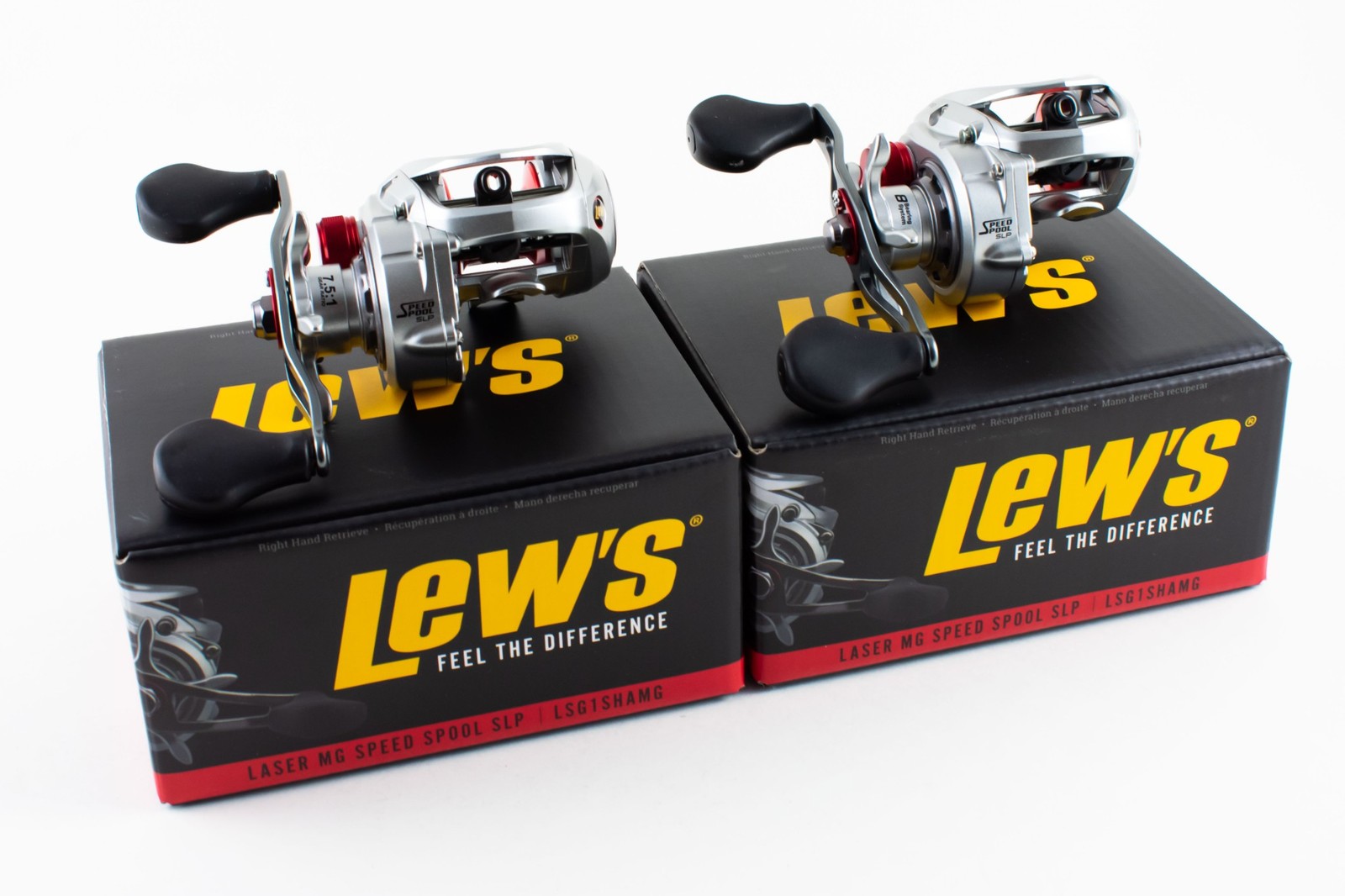 (Lot Of 2) Lew's Laser Mg Speed Spool Slp Lsg1Shamg 7.5:1 Rh Baitcast Reel