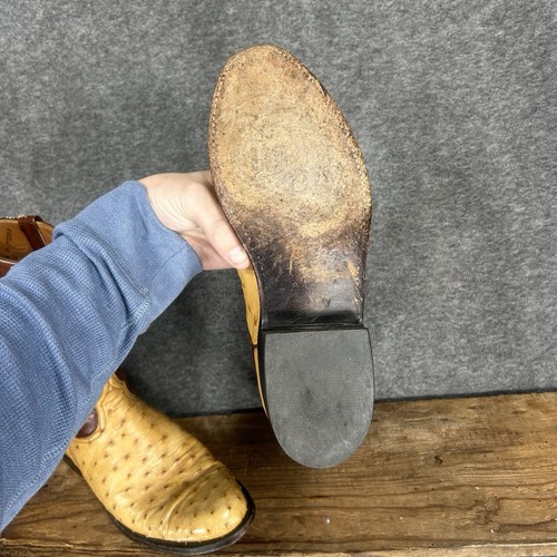 Vintage LUCCHESE Full Quill Ostrich Cowboy Boots Mens 8.5 D EXOTIC, $150.88 - Photo 12