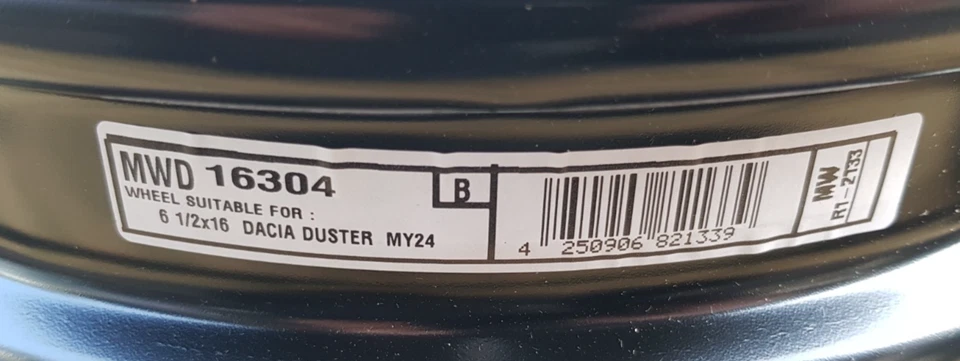 Felgen Dacia Duster, Sandero, SanderoStepway, Logan, Jogger 6,5Jx16 5x114,3 ET32 - Bild 3 von 4